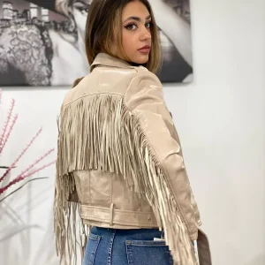 Giubbino chiodo in ecopelle con france