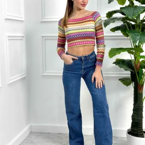 Jeans aelastico a palazzo 8006