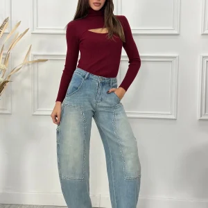 Jeans Balloon Strass 5005