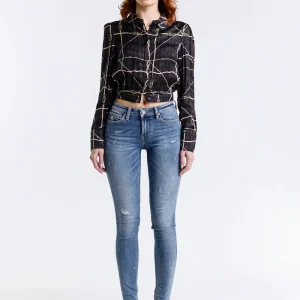 CAMICIA CROP LOGO CATENA