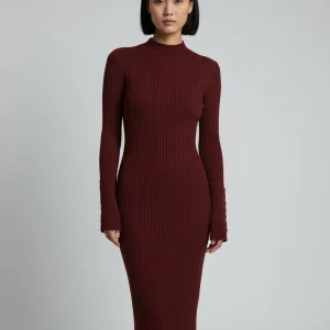 Abito Maglia Midi a Costine