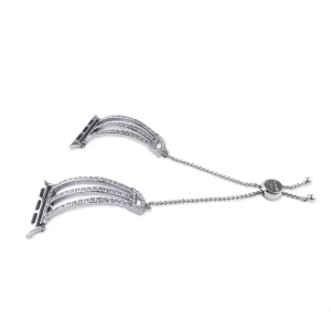 SILVER CRYSTAL APPLE WATCH STRAP