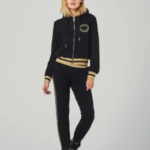 Completo Felpa con Cappuccio e Pantaloni Sportivi con Banda Logata