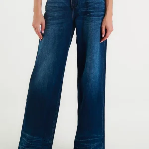 Jeans Chloé Wide Leg Blu Scuro a Vita Alta