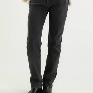 Jeans straight fit nero délavé