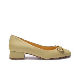 BALLERINA IN NAPPA SIGNAL CON MORSETTO E TACCO BASSO A BLOCCO 3CM