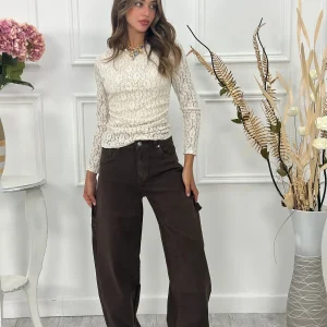 Jeans Balloon elastico Marrone 8948